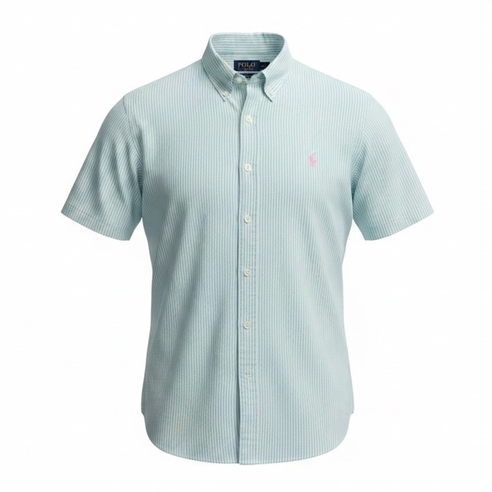 Polo‎ Ralph Lauren Mens XLT Green White Stripe Short Sleeve Shirt Pink Pony NWT